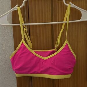 Pink and Yellow Bikini Top